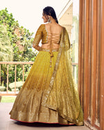 Thumbnail for Jyoti Fashion Women's Yellow Chinon Sequins Thread Embroidered Lehenga Choli & Dupatta - Distacart