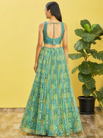 Thumbnail for Jyoti Fashion Women's Green Organza Real Mirror with Sequins Thread Embroidered Lehenga Choli & Dupatta - Distacart