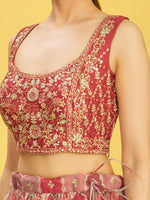 Thumbnail for Jyoti Fashion Women's Brown Organza Real Mirror with Sequins Thread Embroidered Lehenga Choli & Dupatta - Distacart