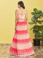 Thumbnail for Jyoti Fashion Women's Pink Chinon Real Mirror with Sequins Thread Embroidered Lehenga Choli & Dupatta - Distacart
