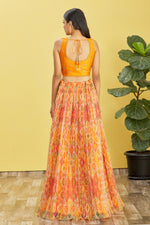 Thumbnail for Jyoti Fashion Women's Yellow Organza Real Mirror with Sequins Thread Embroidered Lehenga Choli & Dupatta - Distacart