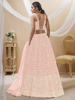 Thumbnail for Jyoti Fashion Women's Baby Pink Georgette Sequins Zari Embroidered Lehenga Choli & Dupatta - Distacart