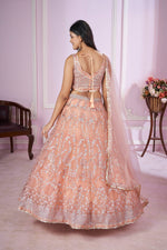 Thumbnail for Jyoti Fashion Women's Baby Pink Soft Net Sequins Thread Embroidered Lehenga Choli & Dupatta - Distacart