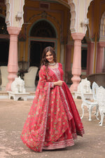 Thumbnail for Jyoti Fashion Women's Maroon Chinon Rich Sequins Embroidered Long Anarkali Sets - Distacart