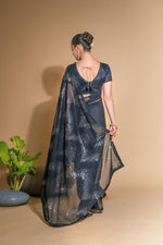 Thumbnail for Jyoti Fashion Women's Black Georgette Sequins Embroidered Designer Saree with Blouse - Distacart