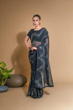 Thumbnail for Jyoti Fashion Women's Black Georgette Sequins Embroidered Designer Saree with Blouse - Distacart