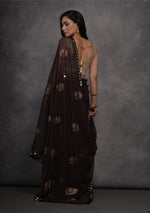 Thumbnail for Jyoti Fashion Women's Black Chiffon Mirror Work Designer Saree with Blouse - Distacart