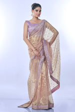 Thumbnail for Jyoti Fashion Women's Purple Net Sequins Embroidered Designer Saree with Blouse - Distacart