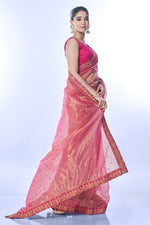 Thumbnail for Jyoti Fashion Women's Pink Net Sequins Embroidered Designer Saree with Blouse - Distacart