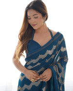 Thumbnail for Jyoti Fashion Women's Teal Georgette Sequin Swarovski Designer Saree with Blouse - Distacart
