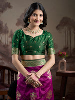 Thumbnail for Jyoti Fashion Women's Purple Soft Lichi Silk Jacquard Traditional Saree with Blouse - Distacart