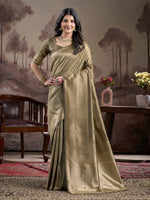 Thumbnail for Jyoti Fashion Women's Beige Soft Lichi Silk Jacquard Traditional Saree with Blouse - Distacart