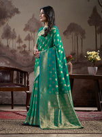 Thumbnail for Jyoti Fashion Women's Green Soft Lichi Silk Jacquard Traditional Saree with Blouse - Distacart