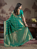Thumbnail for Jyoti Fashion Women's Green Soft Lichi Silk Jacquard Traditional Saree with Blouse - Distacart