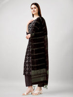 Thumbnail for Jyoti Fashion Women's Black Rayon Printed with Embroidered Kurta Set - Distacart