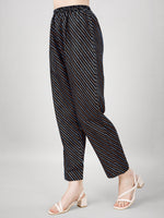 Thumbnail for Jyoti Fashion Women's Black Rayon Printed with Embroidered Kurta Set - Distacart