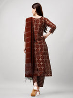 Thumbnail for Jyoti Fashion Women's Maroon Rayon Printed with Embroidered Kurta Set - Distacart
