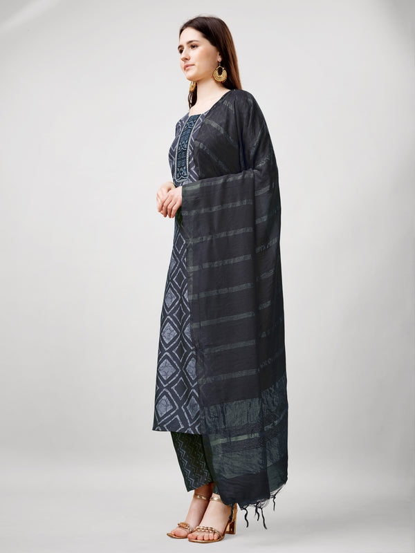 Jyoti Fashion Women's Grey Rayon Printed with Embroidered Kurta Set - Distacart
