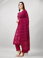 Thumbnail for Jyoti Fashion Women's Pink Rayon Printed with Embroidered Kurta Set - Distacart