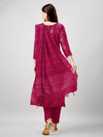 Thumbnail for Jyoti Fashion Women's Pink Rayon Printed with Embroidered Kurta Set - Distacart
