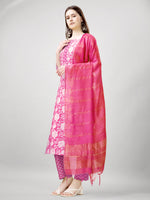 Thumbnail for Jyoti Fashion Women's Pink Rayon Printed with Embroidered Kurta Set - Distacart