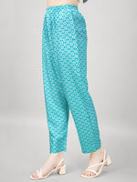 Thumbnail for Jyoti Fashion Women's Sky Blue Rayon Printed with Embroidered Kurta Set - Distacart