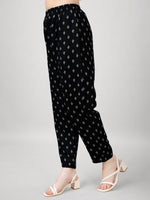 Thumbnail for Jyoti Fashion Women's Black Rayon Printed with Embroidered Kurta Set - Distacart