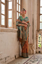 Thumbnail for Jyoti Fashion Women's Brown Banarasi Silk Zari Woven Traditional Saree with Blouse - Distacart