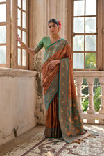Thumbnail for Jyoti Fashion Women's Brown Banarasi Silk Zari Woven Traditional Saree with Blouse - Distacart