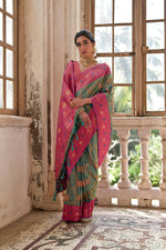 Thumbnail for Jyoti Fashion Women's Rama Banarasi Silk Zari Woven Traditional Saree with Blouse - Distacart