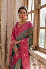 Thumbnail for Jyoti Fashion Women's Rama Banarasi Silk Zari Woven Traditional Saree with Blouse - Distacart
