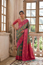 Thumbnail for Jyoti Fashion Women's Rama Banarasi Silk Zari Woven Traditional Saree with Blouse - Distacart