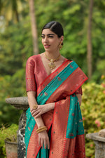 Thumbnail for Jyoti Fashion Women's Rama Banarasi Silk Zari Woven Traditional Saree with Blouse - Distacart
