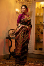 Thumbnail for Jyoti Fashion Women's Black Soft Banarasi Silk Zari Woven Traditional Saree with Blouse - Distacart