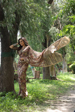 Thumbnail for Jyoti Fashion Women's Coffee Soft Tussar Silk Printed and Zari Woven Saree with Blouse - Distacart