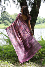 Thumbnail for Jyoti Fashion Women's Maroon Soft Tussar Silk Printed and Zari Woven Saree with Blouse - Distacart