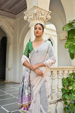 Thumbnail for Jyoti Fashion Women's Wine Soft Muga Cotton Floral Weaving Traditional Saree with Blouse - Distacart