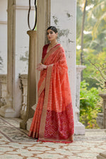 Thumbnail for Jyoti Fashion Women's Coral Soft Raw Silk Zari Woven Saree with Blouse - Distacart