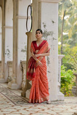 Thumbnail for Jyoti Fashion Women's Coral Soft Raw Silk Zari Woven Saree with Blouse - Distacart