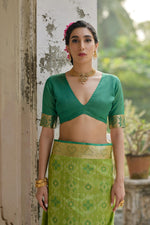 Thumbnail for Jyoti Fashion Women's Green Soft Raw Silk Zari Woven Saree with Blouse - Distacart
