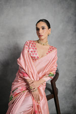 Thumbnail for Jyoti Fashion Women's Pink Soft Tussar Silk Floral Printed Saree with Blouse - Distacart