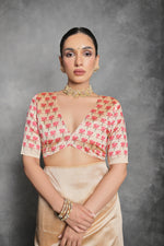 Thumbnail for Jyoti Fashion Women's Cream Soft Tussar Silk Floral Printed Saree with Blouse - Distacart