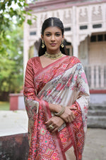 Thumbnail for Jyoti Fashion Women's Maroon Soft Tussar Silk Floral Printed Saree with Blouse - Distacart