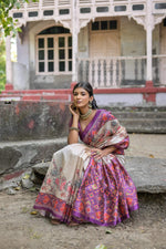 Thumbnail for Jyoti Fashion Women's Lavender Soft Tussar Silk Floral Printed Saree with Blouse - Distacart