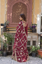 Thumbnail for Jyoti Fashion Women's Maroon Star Georgette Sequins Zari Embroidered Long Anarkali Sets - Distacart