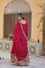 Thumbnail for Jyoti Fashion Women's Pink Faux Georgette Rich Sequins Embroidered Anarkali Set with Dupatta - Distacart