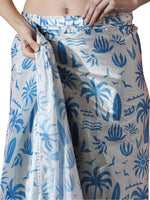 Thumbnail for Jyoti Fashion Women's Sky Blue Chinon Digital Printed Ready To Wear Saree with Blouse - Distacart