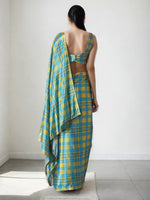 Thumbnail for Jyoti Fashion Women's Sky Blue Chinon Digital Printed Ready To Wear Saree with Blouse - Distacart