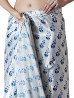 Thumbnail for Jyoti Fashion Women's Blue Chinon Digital Printed Ready To Wear Saree with Blouse - Distacart