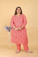 Thumbnail for Jyoti Fashion Women's Pink Rayon Digital Print with Handwork Kurta Set
